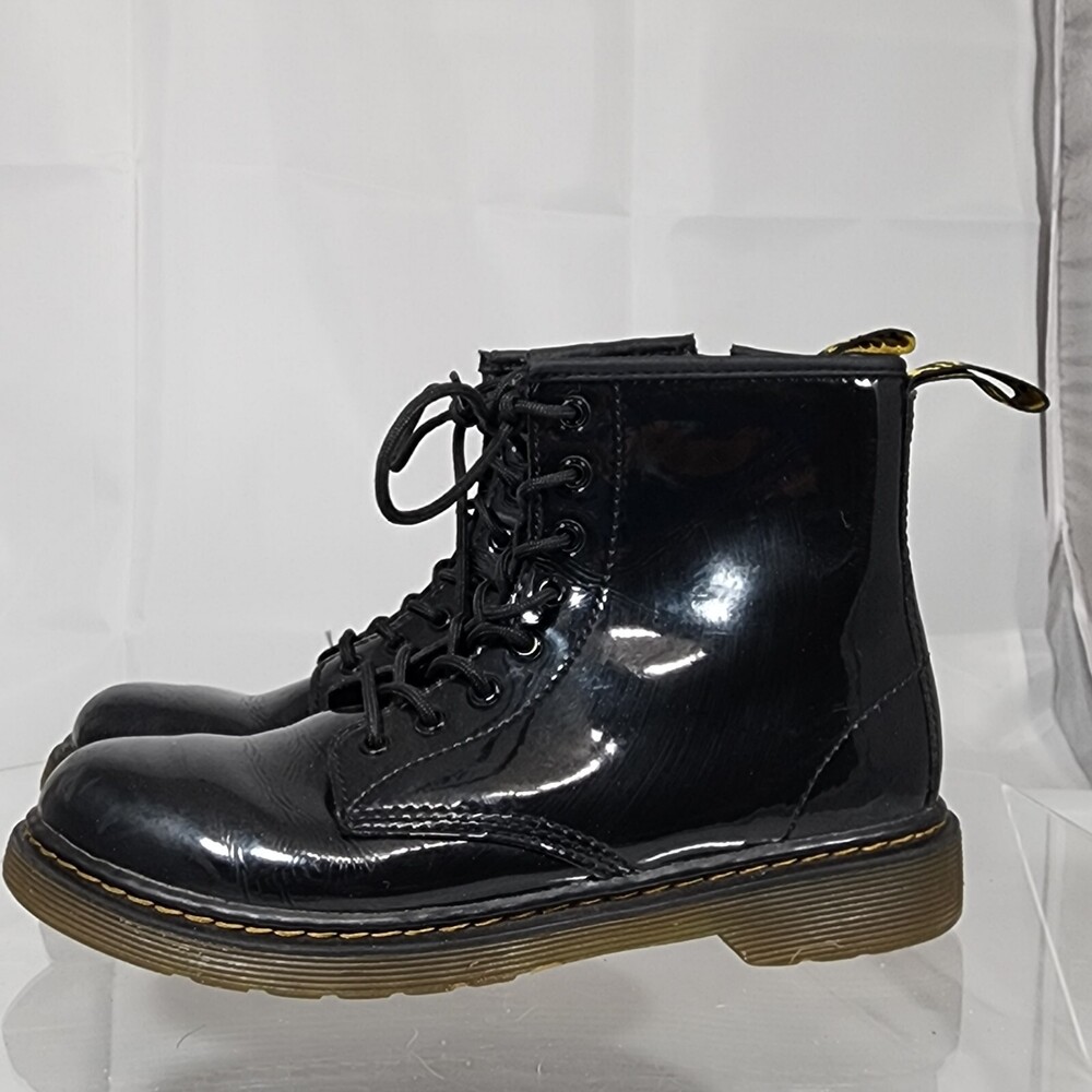 Dr. Martens 1460 J Black Patent Side Zip Boots Girls 5 UK3 EU36 Big Kids Pascal